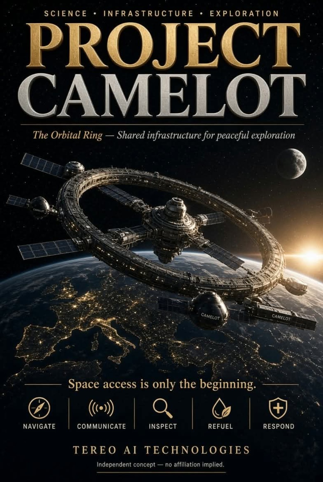 Project Camelot orbital ring concept above Earth