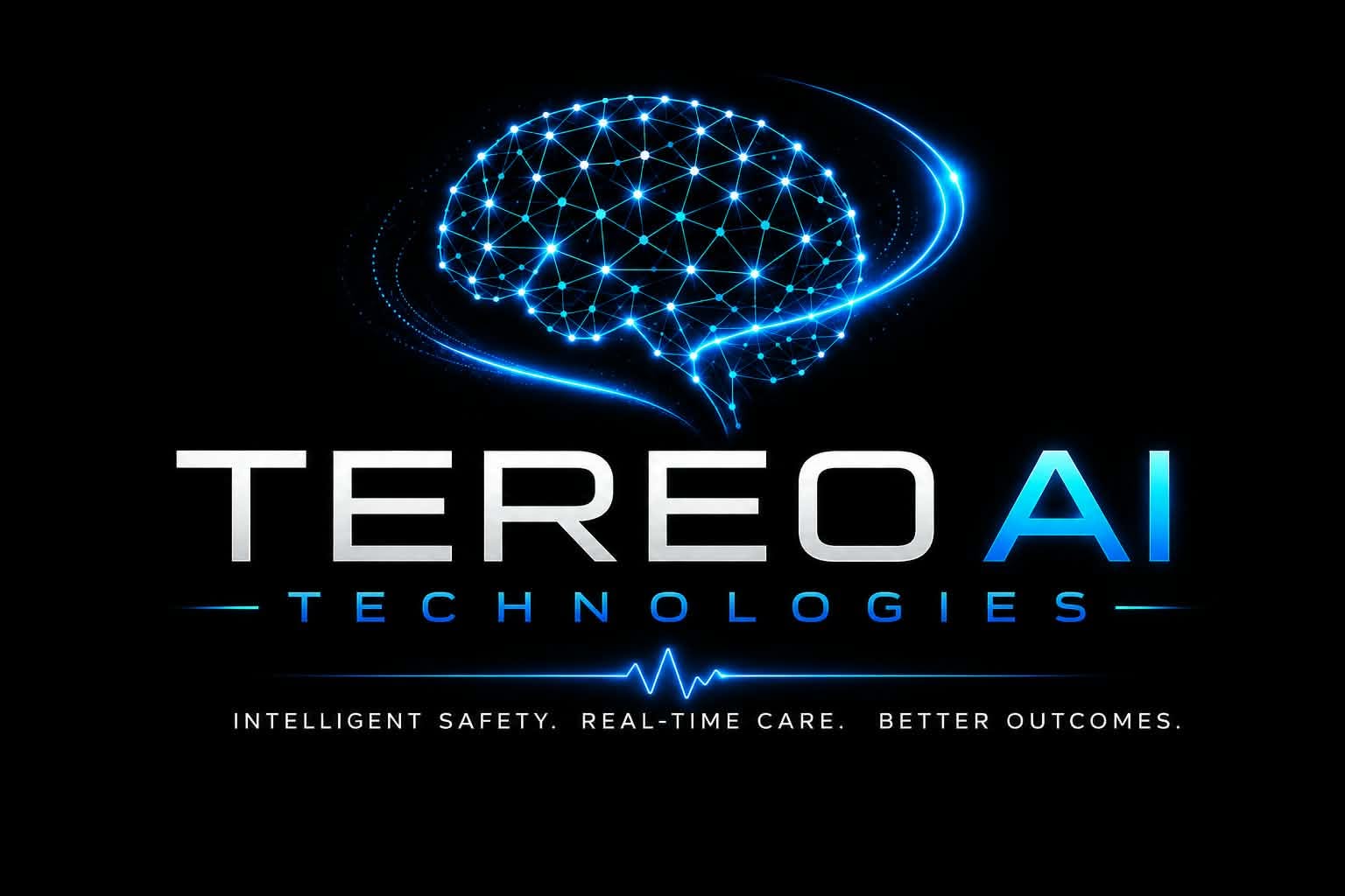 Tereo AI Technologies: an illuminated blue network forming a brain